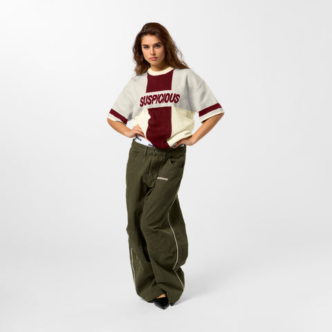 PL / Football Knitted Jersey - Natural Burgundy
