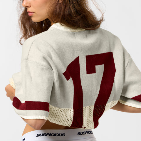 PL / Football Knitted Jersey - Natural Burgundy