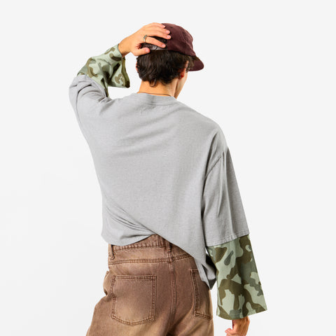 Camo / Green Camo Layered Longsleeve - Neutral Heather