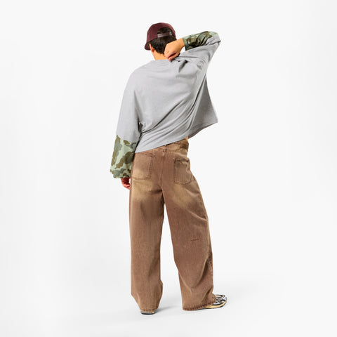 Camo / Green Camo Layered Longsleeve - Neutral Heather