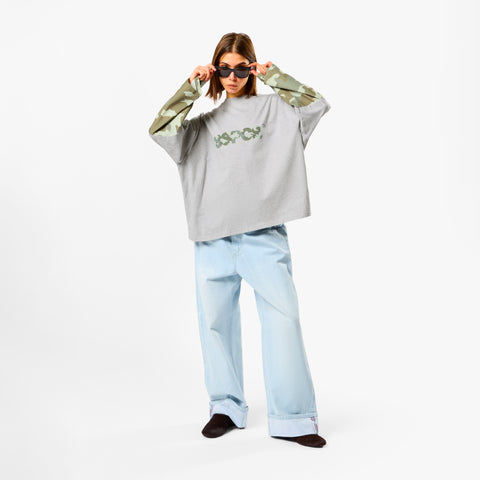 Camo / Green Camo Layered Longsleeve - Neutral Heather