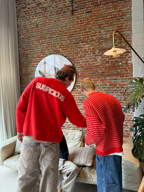 Polkaline / Suspicious Knitted Sweat - Red