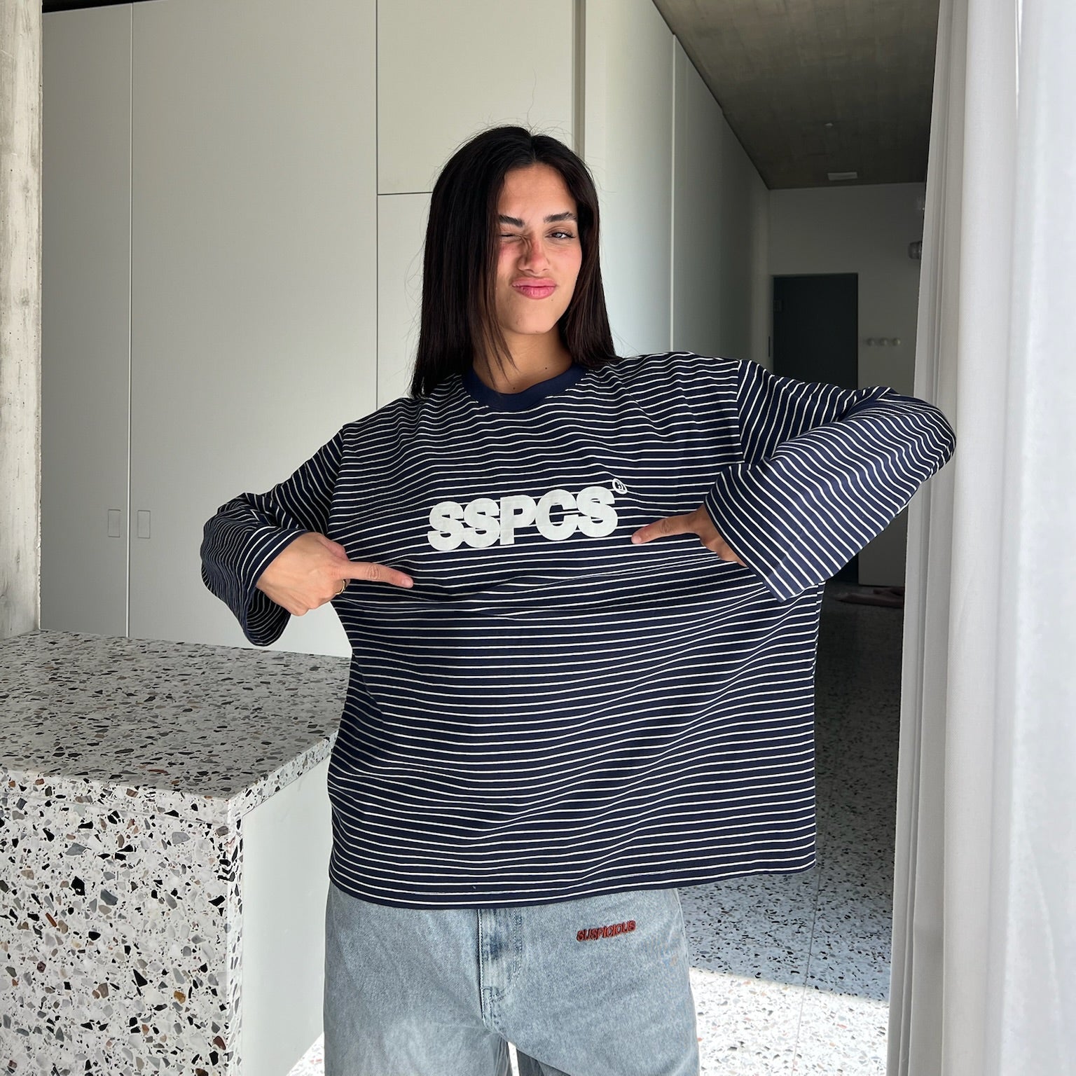 The SSPCS Striped Longsleeve - Nightfall – Suspicious Antwerp