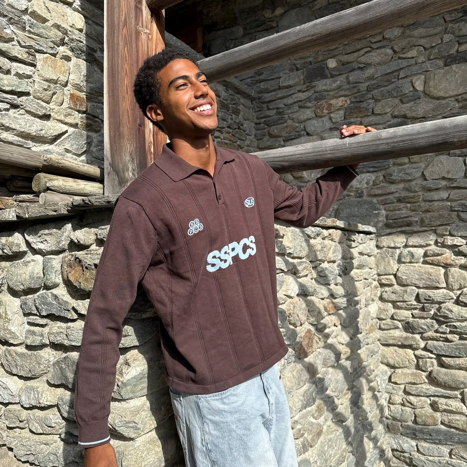SSPCS Club Longsleeve Cotton Polo - Brown – Suspicious Antwerp