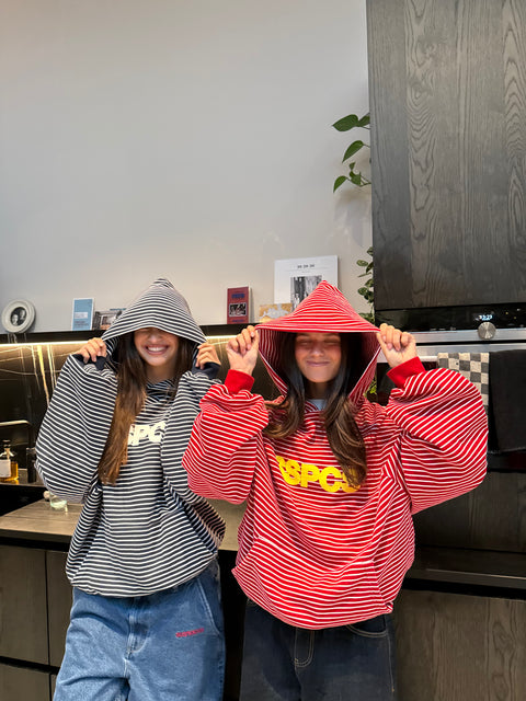 Polkaline / The SSPCS Striped Hoodie - Red
