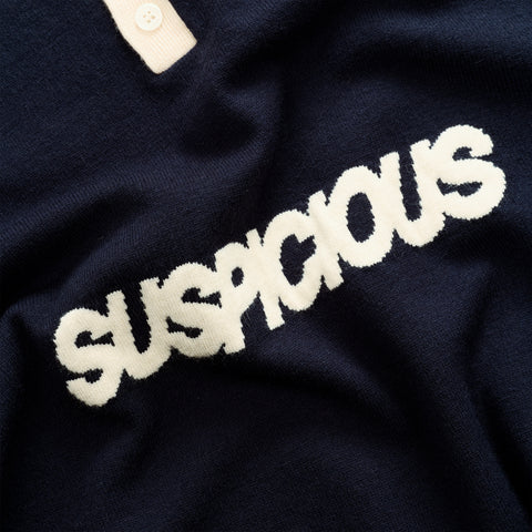 Winter3 / Icon Knitted Longsleeve Polo - Navy