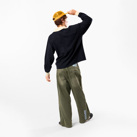 Winter3 / Icon Knitted Longsleeve Polo - Navy