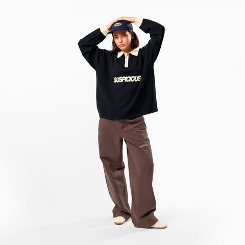 Winter3 / Icon Knitted Longsleeve Polo - Navy