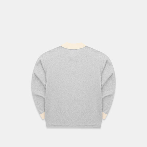 Winter3 / Icon Knitted Longsleeve Polo - Neutral Heather