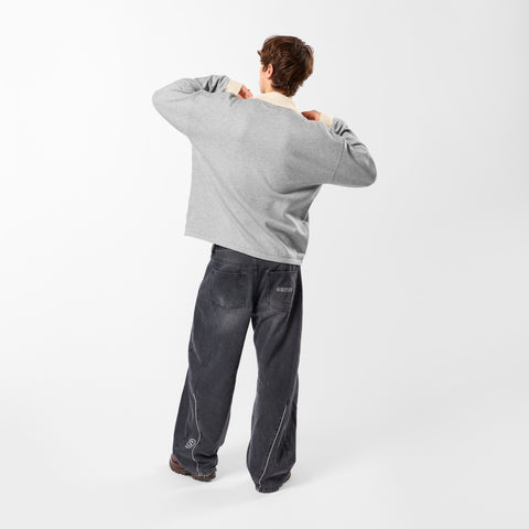 Winter3 / Icon Knitted Longsleeve Polo - Neutral Heather