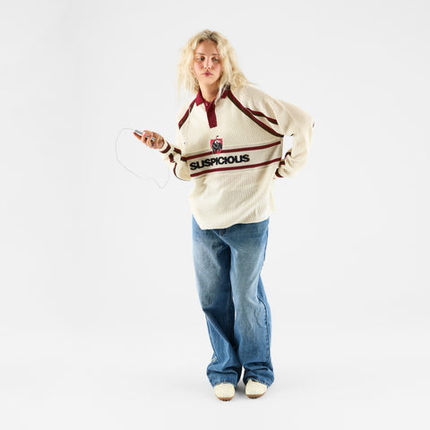 Football / Jupiler Knitted Football Longsleeve Polo - Natural