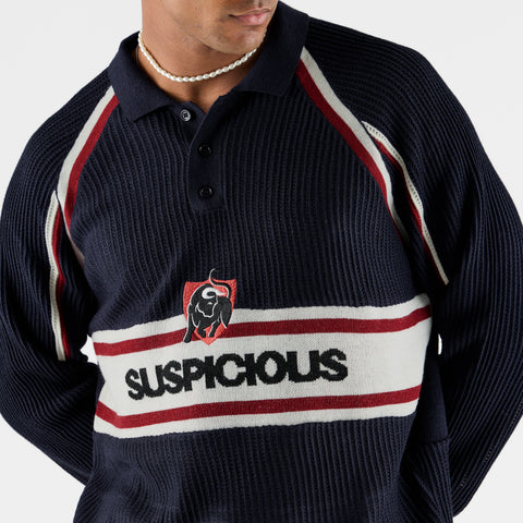 Football / Jupiler Knitted Football Longsleeve Polo - Nightfall