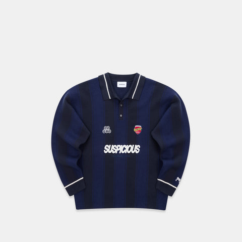 Winter4 / Kasteel Longsleeve Knitted Polo - Nightfall