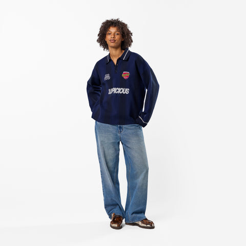 Winter4 / Kasteel Longsleeve Knitted Polo - Nightfall