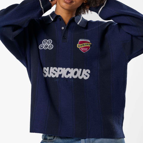 Winter4 / Kasteel Longsleeve Knitted Polo - Nightfall