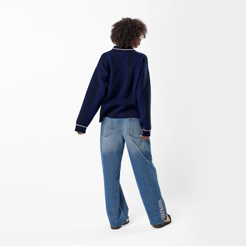 Winter4 / Kasteel Longsleeve Knitted Polo - Nightfall