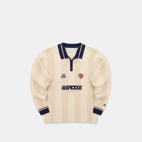 Winter4 / Kasteel Longsleeve Knitted Polo - Washed Clay