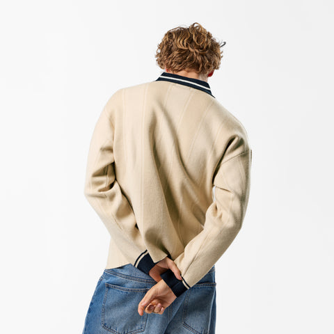 Winter4 / Kasteel Longsleeve Knitted Polo - Washed Clay