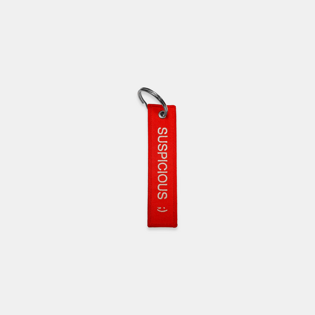 The Embroidered Keychain - Red