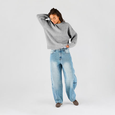 Fall 1 / Landscape Knitted Sweat - Heather Grey