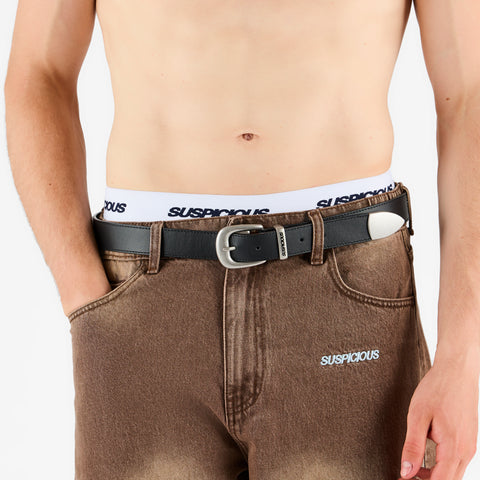 Suspicious Cowboys / Leather Belt - Black
