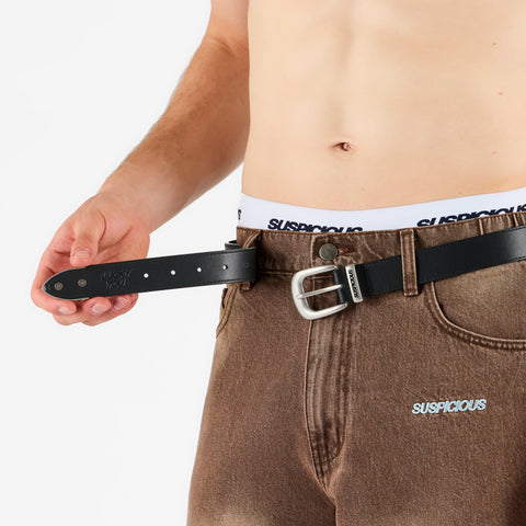 Suspicious Cowboys / Leather Belt - Black