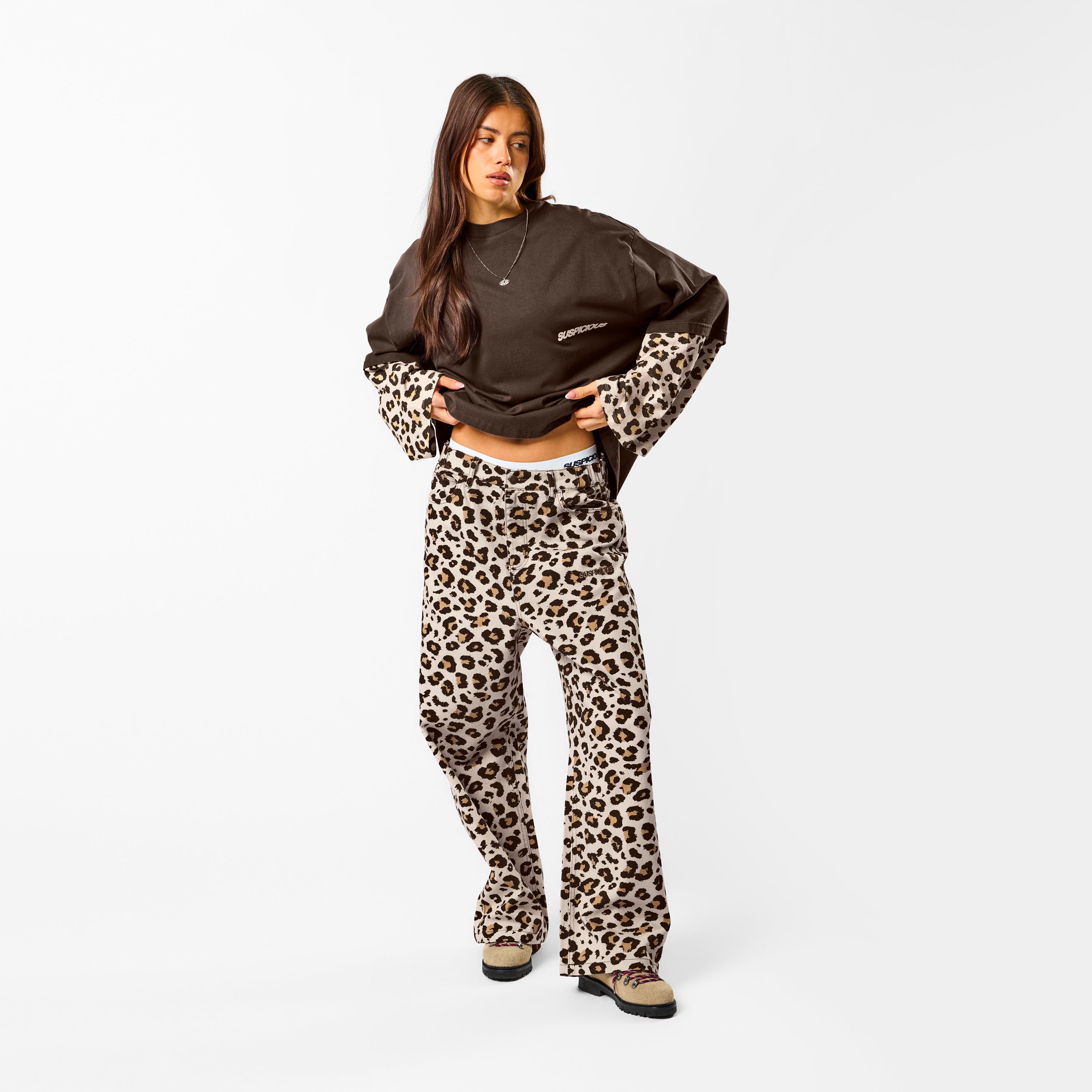 Leopard Layered Longsleeve - Espresso – Suspicious Antwerp