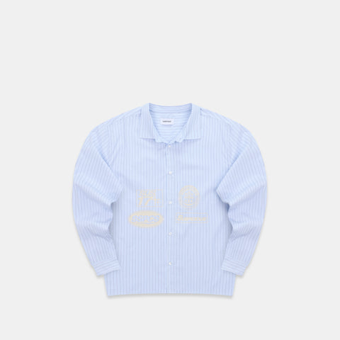 Off Season / Line Up Striped Longsleeve Shirt - Light Blue