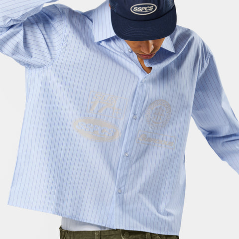 Off Season / Line Up Striped Longsleeve Shirt - Light Blue