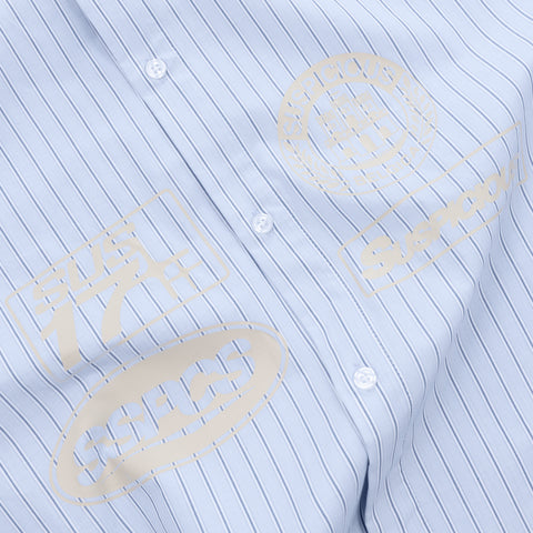 Off Season / Line Up Striped Longsleeve Shirt - Light Blue