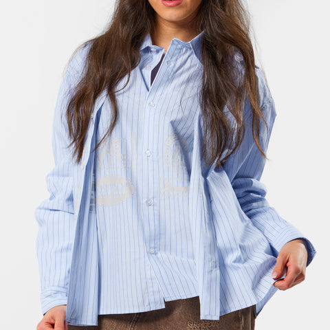 Off Season / Line Up Striped Longsleeve Shirt - Light Blue