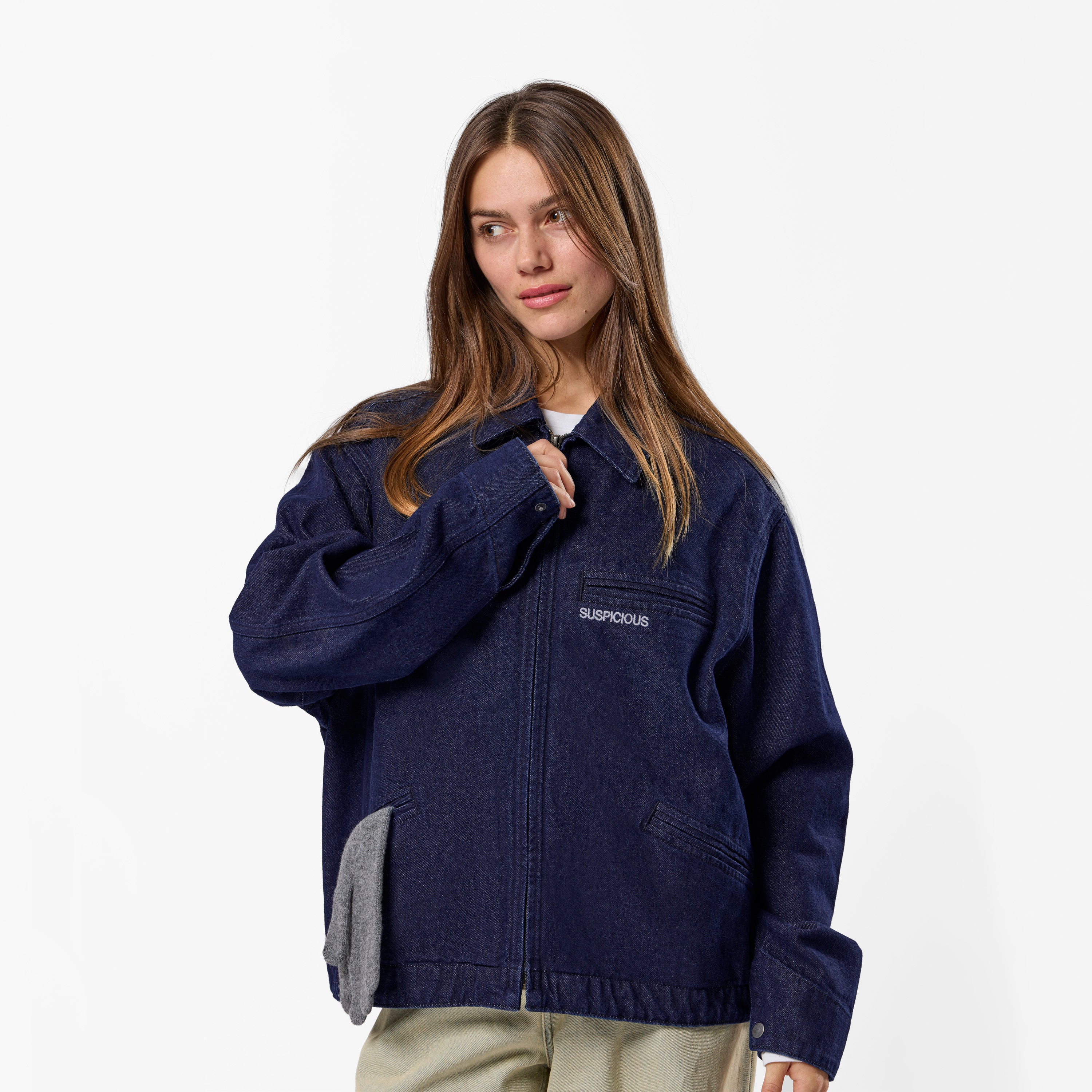 ジャケット・アウター FUMIKA UCHIDA NEPPED DENIM ZIPUP BLOUSON Lola Denim Zip-Up Jacket - Indigo – Suspicious Antwerp