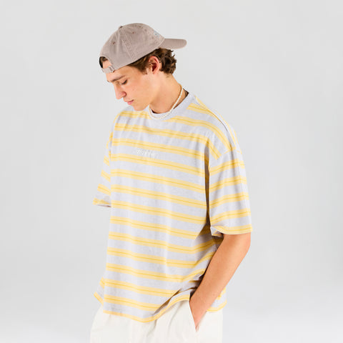 Summer Breeze / Mirror Striped Tee - Heather & Yellow