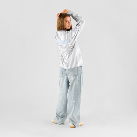 Knokke / Offline Block Party Striped Longsleeve - Ash & White