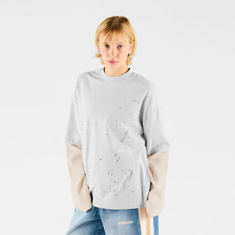 Winter 2 / Painter Layered Waffle Longsleeve - Heather Grey