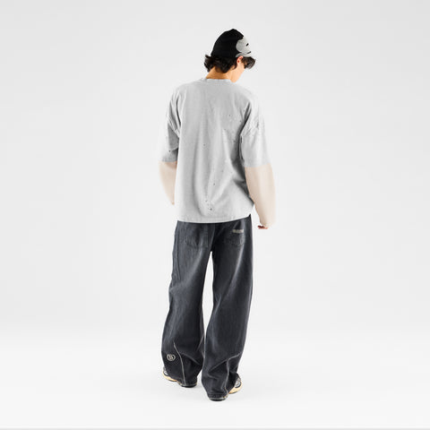 Winter 2 / Painter Layered Waffle Longsleeve - Heather Grey