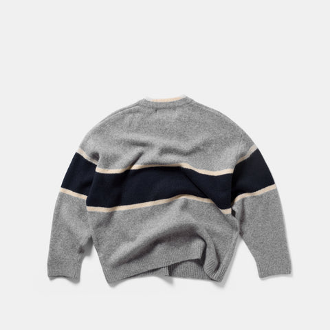Winter 2 / Panel Knitted Sweat - Heather Grey