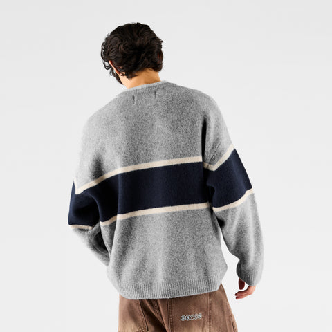 Winter 2 / Panel Knitted Sweat - Heather Grey