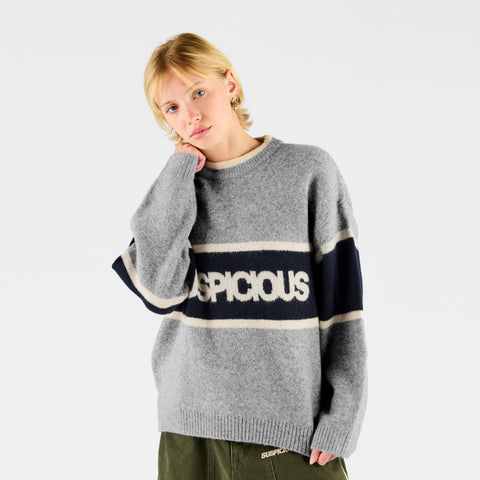 Winter 2 / Panel Knitted Sweat - Heather Grey