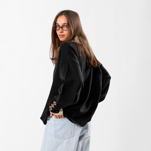 Winter3 / Patch Patrol Knitted Longsleeve Polo - Black