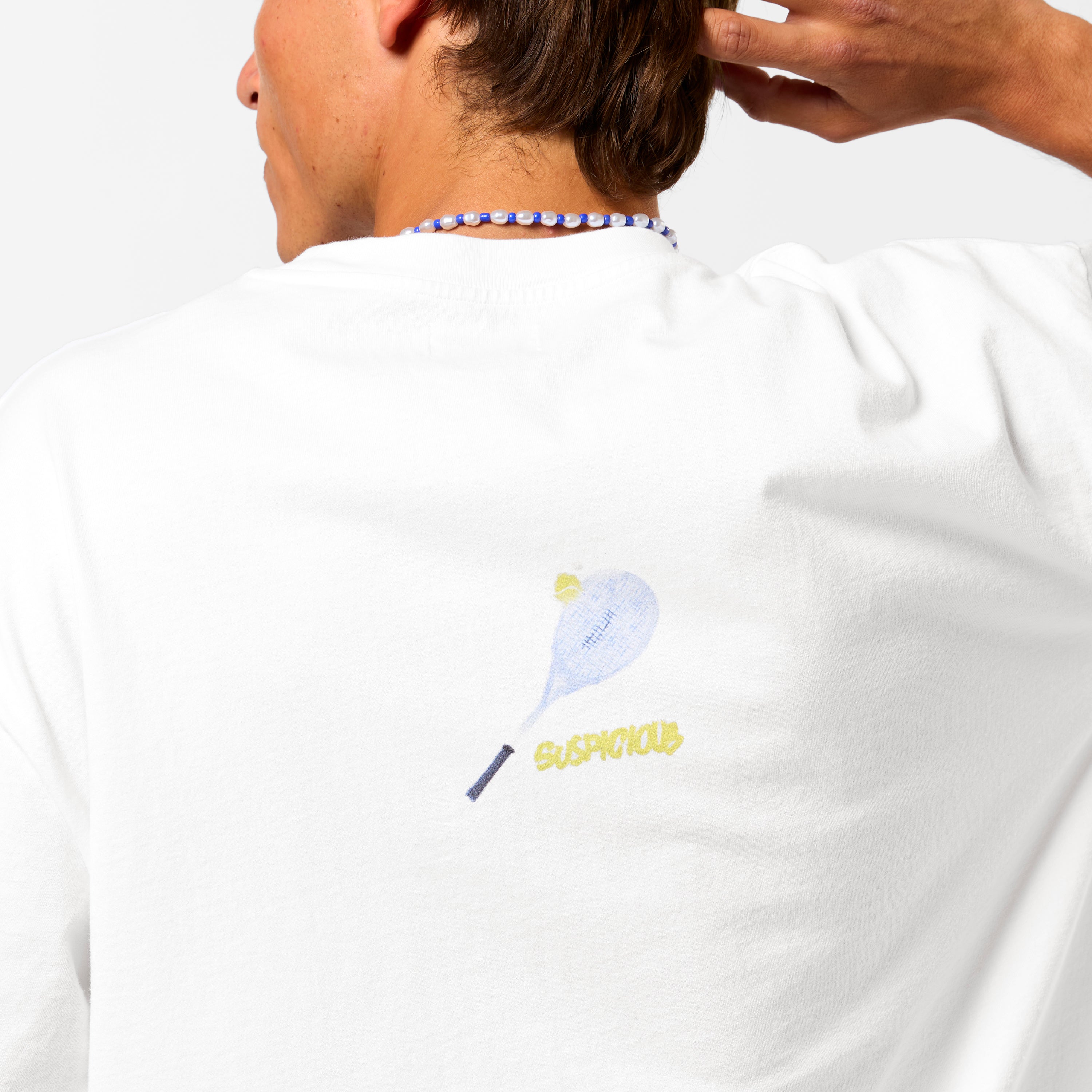 Rackets Tee - White – Suspicious Antwerp