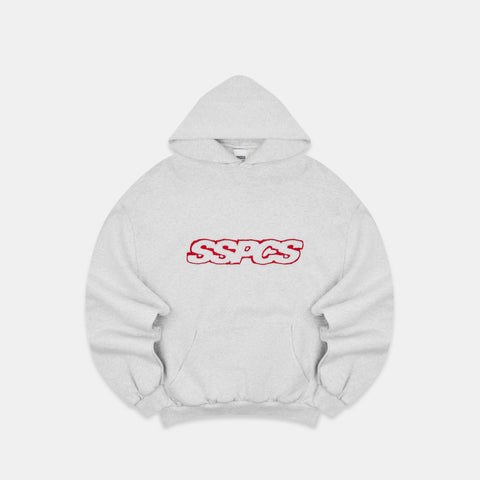 Summer Stripes / Red Layered SSPCS Applique Hoodie - Ash