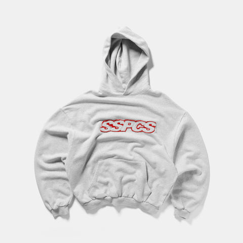 Summer Stripes / Red Layered SSPCS Applique Hoodie - Ash