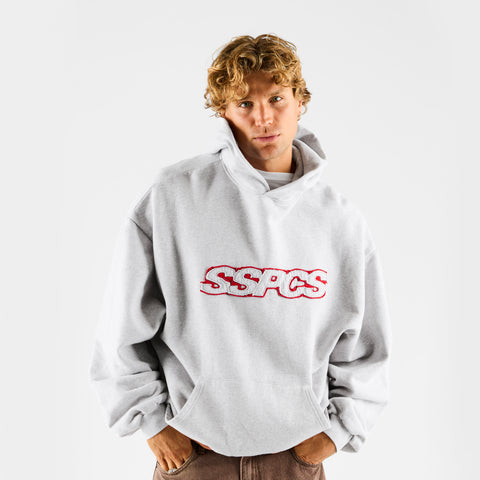 Summer Stripes / Red Layered SSPCS Applique Hoodie - Ash