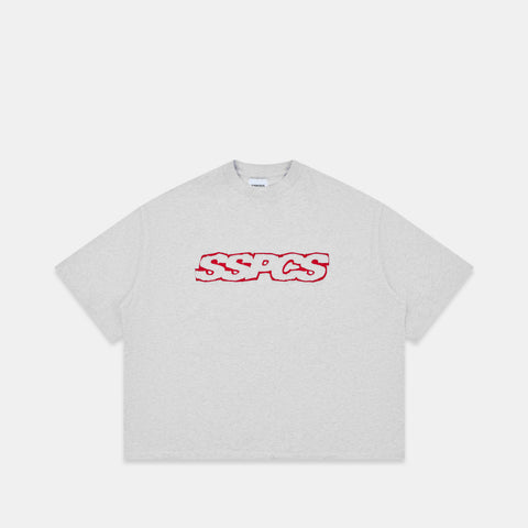 Summer Stripes / Red Layered SSPCS Applique Tee - Ash