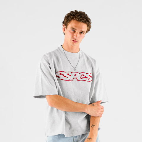 Summer Stripes / Red Layered SSPCS Applique Tee - Ash