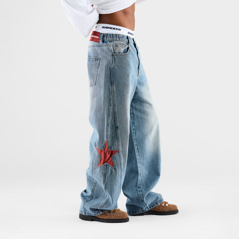 Suspicious Cowboys / Red Star Barrel Jeans - Washed Blue