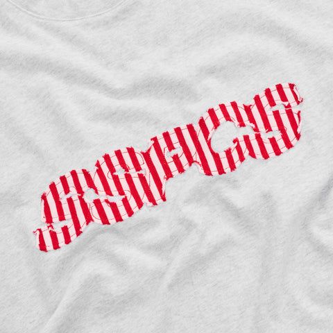 Summer Stripes / Red Striped SSPCS Applique Tee - Ash