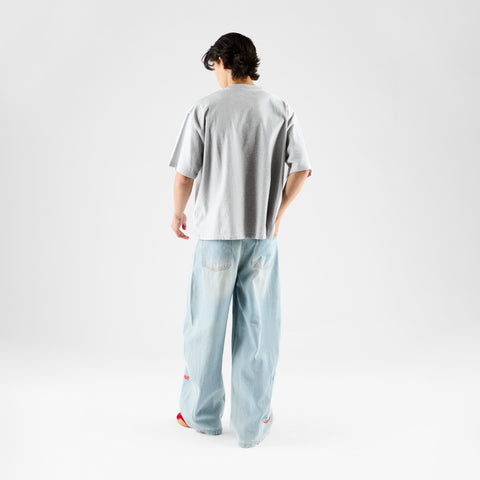 Summer Stripes / Red Striped SSPCS Applique Tee - Ash