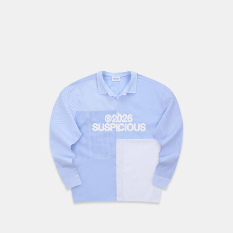 Spring 1 / S2026 Patchwork Longsleeve Shirt - Light Blue